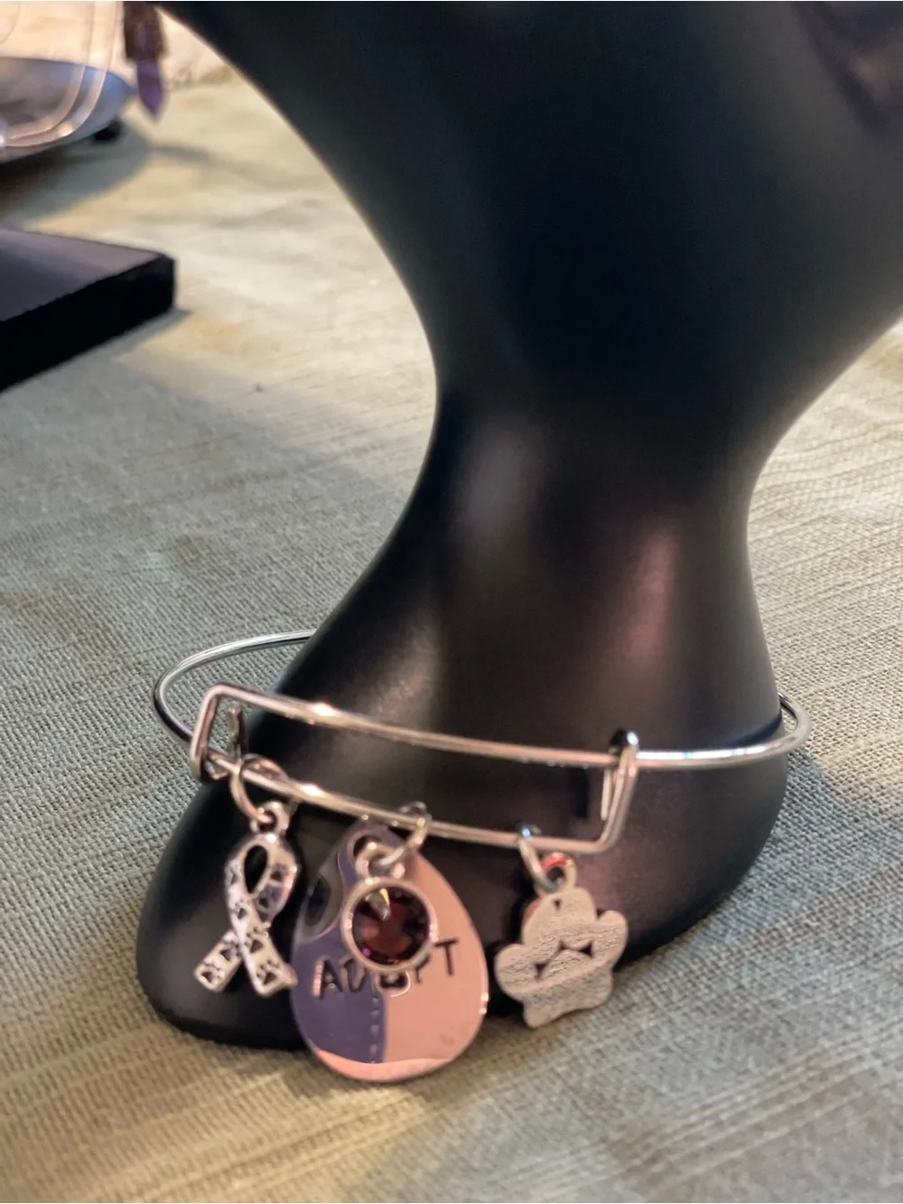 Stainless Steel Bangle Bracelet with various Adopt Pet Charms